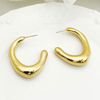1 Pair Streetwear Commute C Shape Plating 304 Stainless Steel Gold Plated Ear Studs main image 1