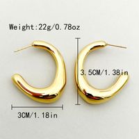 1 Pair Streetwear Commute C Shape Plating 304 Stainless Steel Gold Plated Ear Studs main image 2