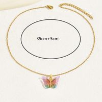 Süss Einfacher Stil Schmetterling Kupfer 18 Karat Vergoldet Zirkon Halskette In Masse main image 9