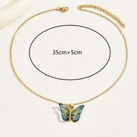 Süss Einfacher Stil Schmetterling Kupfer 18 Karat Vergoldet Zirkon Halskette In Masse main image 6