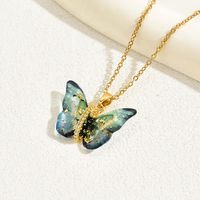 Sweet Simple Style Butterfly Copper 18k Gold Plated Zircon Necklace In Bulk main image 8