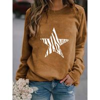 Mujeres Sudadera Manga Larga Sudaderas Con Capucha Y Sudaderas Impresión Casual Estrella main image 1