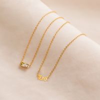 Stainless Steel 18K Gold Plated White Gold Plated Simple Style Streetwear Plating Inlay Geometric Constellation Zircon sku image 44