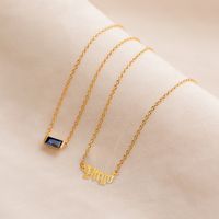 Stainless Steel 18K Gold Plated Sexy Simple Style Plating Inlay Letter Constellation Zircon Pendant Necklace main image 4