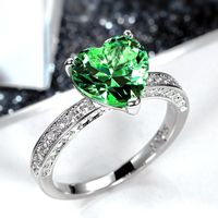 Neue Eheringe Eingelegt Mit Aaa Herzförmigem Rosa Diamant Zirkon Kupfer Ring sku image 2