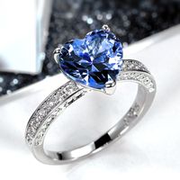 Neue Eheringe Eingelegt Mit Aaa Herzförmigem Rosa Diamant Zirkon Kupfer Ring sku image 6