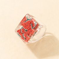 Simple Fashion Transparent Acrylic Resin French Retro Wind Creative Diamond Ring sku image 84