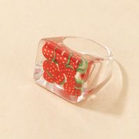 Simple Fashion Transparent Acrylic Resin French Retro Wind Creative Diamond Ring sku image 85