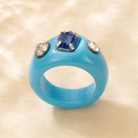 Simple Fashion Transparent Acrylic Resin French Retro Wind Creative Diamond Ring sku image 70