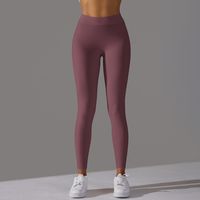 Sports Solid Color Nylon Cotton Blend Active Bottoms Leggings main image 3