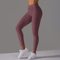 Sports Solid Color Nylon Cotton Blend Active Bottoms Leggings main image 2