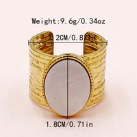 304 Stainless Steel 14K Gold Plated Glam Vintage Style Plating Geometric Shell Open Rings main image 2