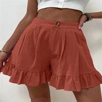 Femmes Du Quotidien Style Simple Couleur Unie Shorts Froufrous Shorts main image 3
