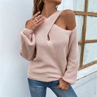 Women's Sweater Long Sleeve Sweaters & Cardigans Hollow Out Simple Style Solid Color main image 3