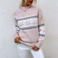 Women's Sweater Long Sleeve Sweaters & Cardigans Casual Snowflake sku image 3