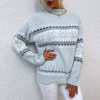 Women's Sweater Long Sleeve Sweaters & Cardigans Casual Snowflake sku image 15