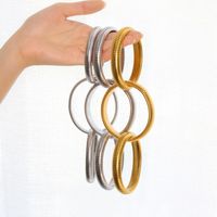 Simple Style Solid Color 304 Stainless Steel 18K Gold Plated Bangle In Bulk main image 5