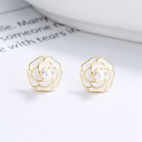 1 Pair Simple Style Flower Plating Sterling Silver Ear Studs main image 5