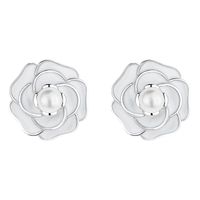 1 Pair Simple Style Flower Plating Sterling Silver Ear Studs main image 4