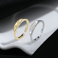 Simple Style Sun Moon Sterling Silver Plating Open Rings main image 3