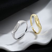 Simple Style Sun Moon Sterling Silver Plating Open Rings main image 1