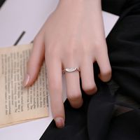 Simple Style Sun Moon Sterling Silver Plating Open Rings main image 6