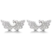 1 Pair Simple Style Wings Plating Inlay Sterling Silver Artificial Gemstones Ear Studs main image 3