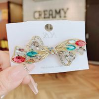 Sweet Bow Knot Artificial Crystal Hair Clip sku image 1