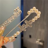 Estilo Simple Flor Metal Embutido Perlas Artificiales Diamante Artificial Mujeres Broches sku image 5