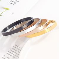 Simple Style Solid Color Titanium Steel Plating Bangle main image 5