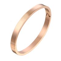 Simple Style Solid Color Titanium Steel Plating Bangle main image 3