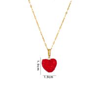 Sweet Heart Shape Plastic Titanium Steel Copper Plating Women's Pendant Necklace sku image 4