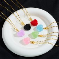 Sweet Heart Shape Plastic Titanium Steel Copper Plating Women's Pendant Necklace main image 1