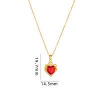 Simple Style Cartoon Character Heart Shape Bow Knot Copper Inlay Zircon Pendant Necklace sku image 22
