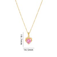Sweet Heart Shape Titanium Steel Copper Zircon Pendant Necklace In Bulk sku image 1