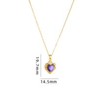 Simple Style Cartoon Character Heart Shape Bow Knot Copper Inlay Zircon Pendant Necklace sku image 21