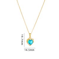 Simple Style Cartoon Character Heart Shape Bow Knot Copper Inlay Zircon Pendant Necklace sku image 23