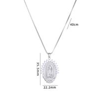 Lady Human Titanium Steel Copper Artificial Pearls Zircon Pendant Necklace In Bulk sku image 4