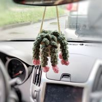 Hand-crocheted Chlorophytum Potted Yarn Car Rearview Mirror Creative Ornament sku image 43
