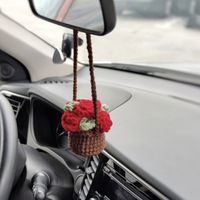 Hand-crocheted Chlorophytum Potted Yarn Car Rearview Mirror Creative Ornament sku image 48
