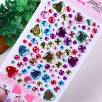 Gem Stickers Children's Diamond Stickers Acrylic Crystal Stickers Diy Three-dimensional Decoration Rhinestone Girl Gem Stickers main image 1