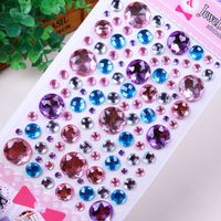 Gem Stickers Children's Diamond Stickers Acrylic Crystal Stickers Diy Three-dimensional Decoration Rhinestone Girl Gem Stickers sku image 11