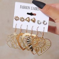 1 Set Modern Style Letter Heart Shape Plating Alloy Drop Earrings Ear Studs sku image 9