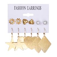 1 Set Modern Style Letter Heart Shape Plating Alloy Drop Earrings Ear Studs main image 4