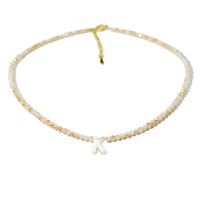 Simple Style Letter 304 Stainless Steel Artificial Crystal Gold Plated Women's Necklace sku image 11