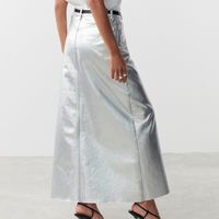 Autumn Sexy Solid Color Pu Maxi Long Dress Skirts main image 4