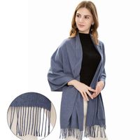 Women's Simple Style Tassel Solid Color Imitation Cashmere Scarf main image 4
