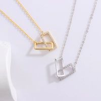 Modern Style Geometric Sterling Silver Plating Inlay Artificial Rhinestones 14k Gold Plated Pendant Necklace main image 5