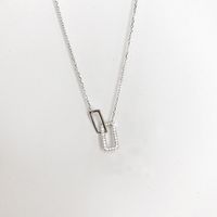 Moderner Stil Geometrisch Sterling Silber Überzug Inlay Künstliche Strasssteine 14 Karat Vergoldet Halskette Mit Anhänger sku image 1