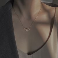 Modern Style Geometric Sterling Silver Plating Inlay Artificial Rhinestones 14k Gold Plated Pendant Necklace main image 3